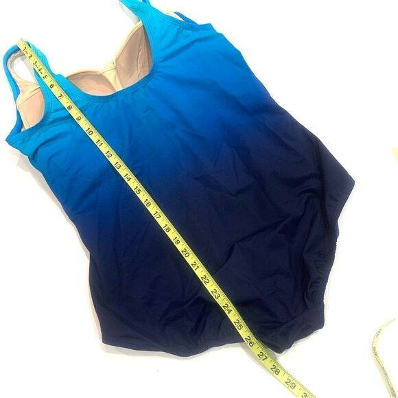 LANDS’ END Blue Ombré One Piece Swimsuit - Picture 8 of 8